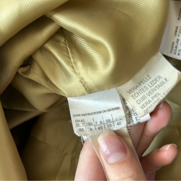 MaxMara Weekend 100% Genuine Suede Leather Green Chartreuse Jacket - Picture 8 of 10